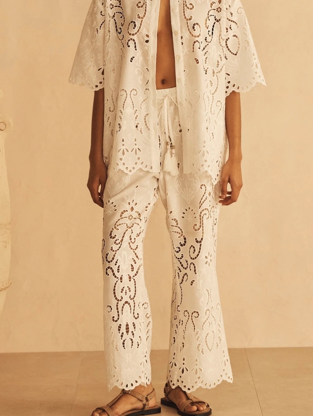 Aur Ocea Merletti Lace Cropped Pants